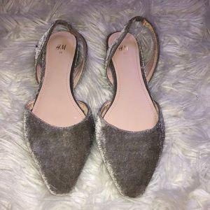 NEVER WORN. Velvet ballet flats